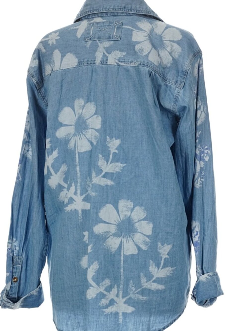 NWT Free People We The Free Airbrushed Blossom Shirt Coastal Cowgirl Sz M $198 - Picture 6 of 11